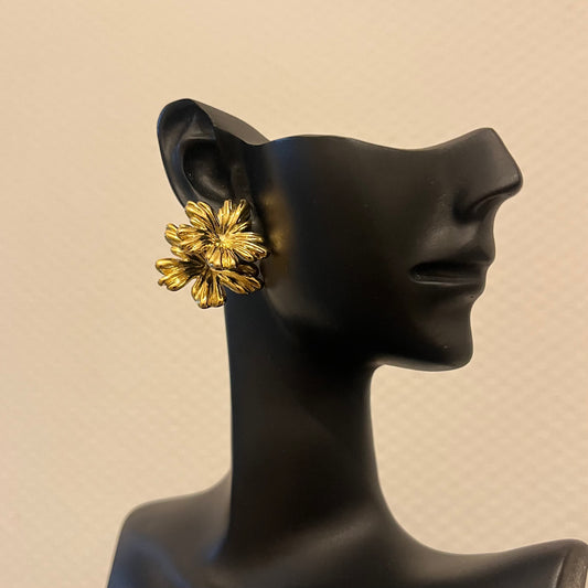 Boucles d'oreilles double hibiscus