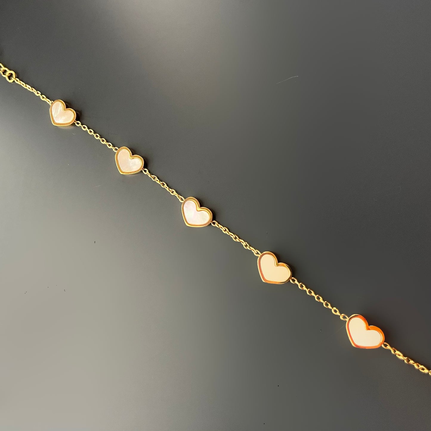 Bracelet coeurs blancs