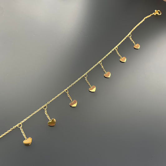 Chevillère coeurs pendants