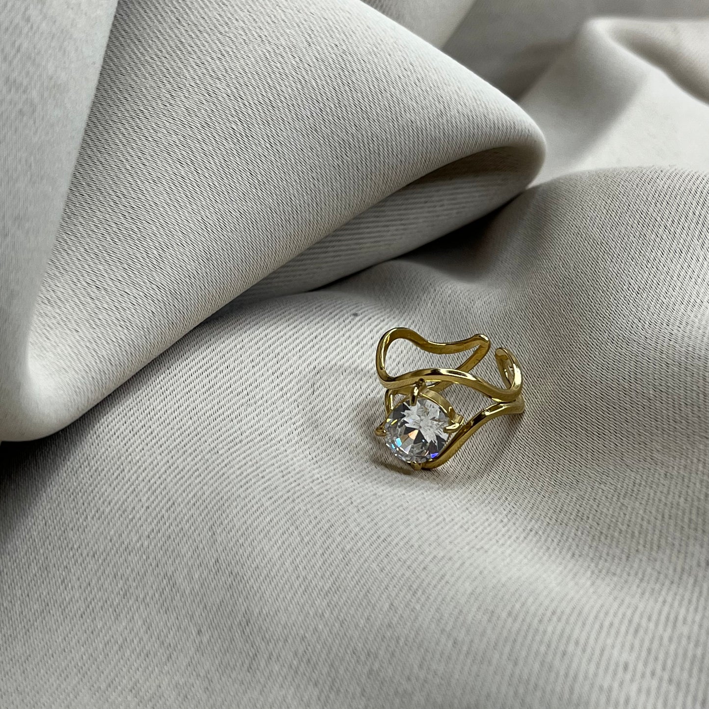 Bague asymétrique diamant