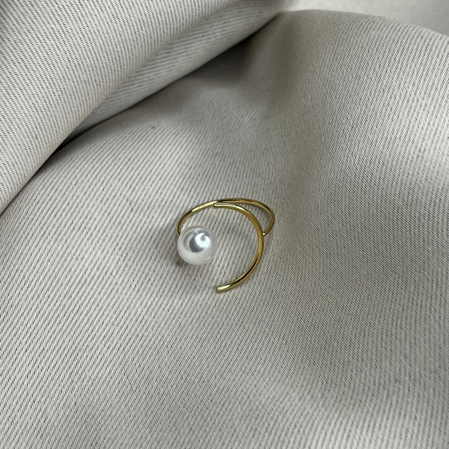 Bague ouverte avec perle