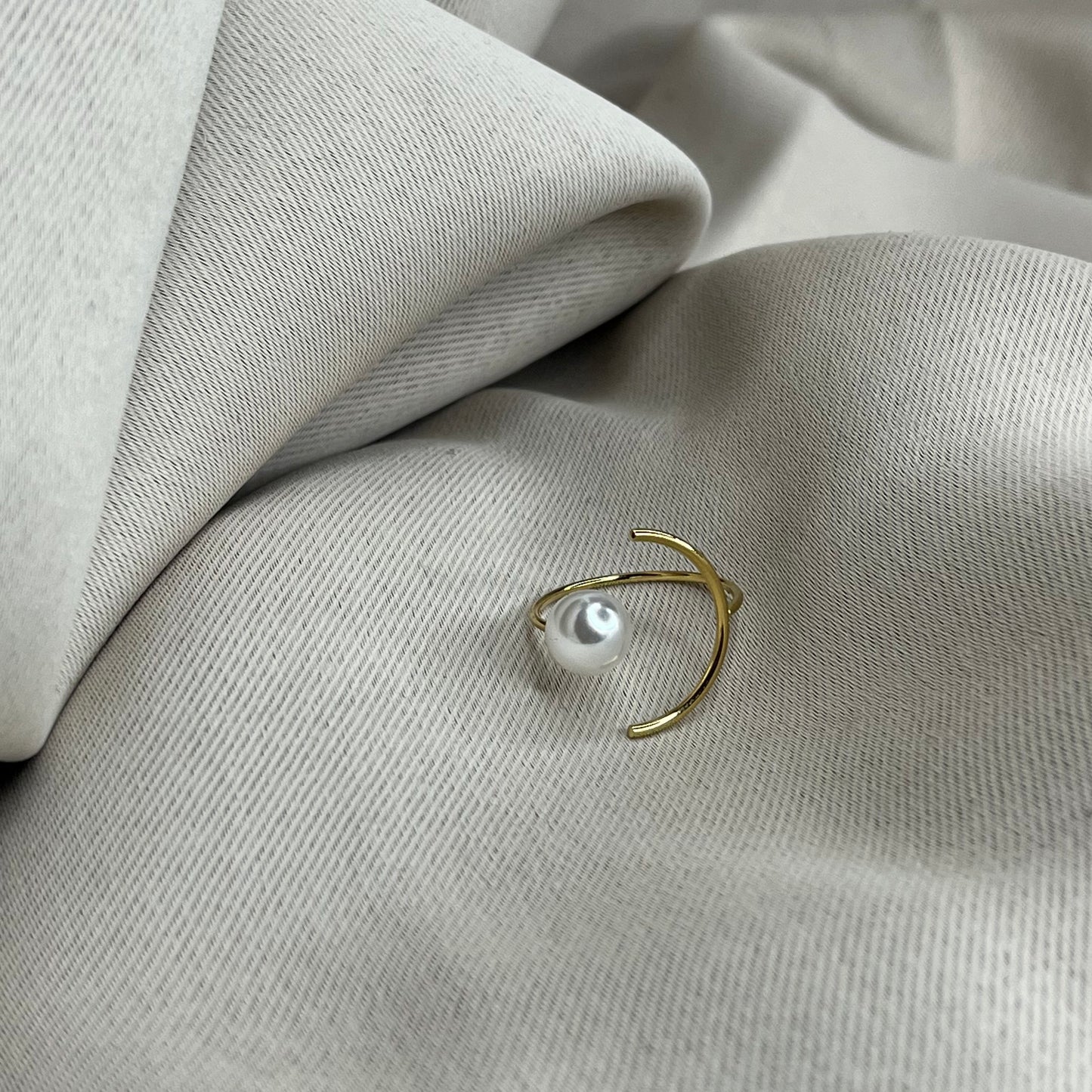 Bague ouverte avec perle