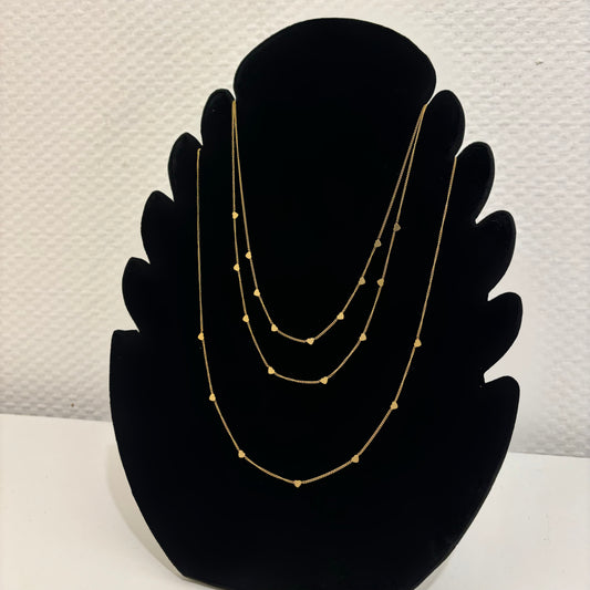 Collier triple rang coeurs