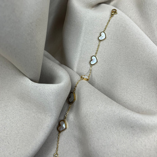 Bracelet coeurs blancs