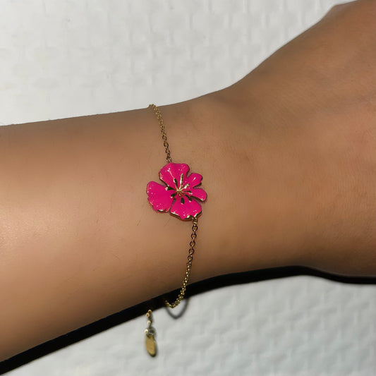 Bracelet hibiscus rose
