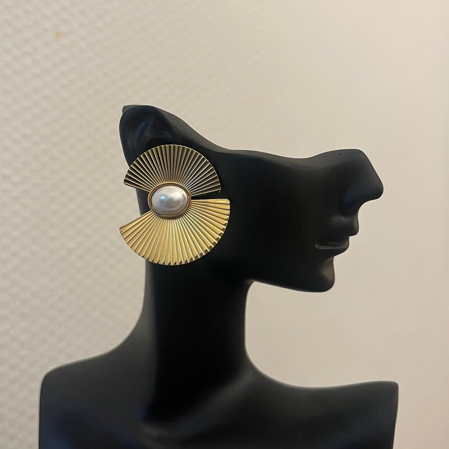 Boucles d'oreilles éventails perlés