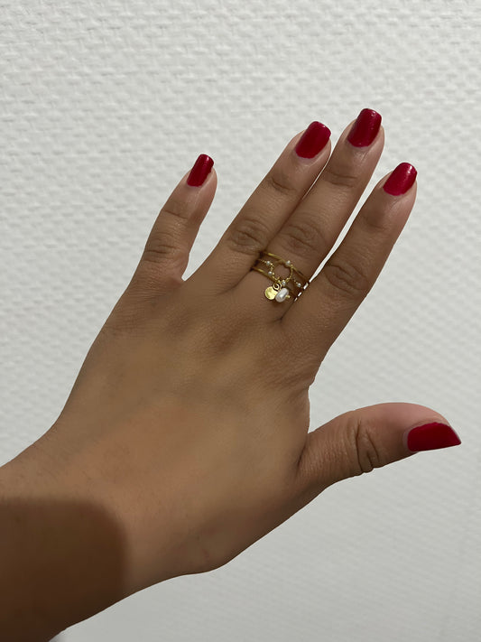 Bague perlée